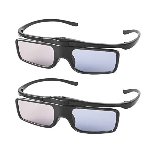 RF 3D Brille, 3D Shutterbrille wiederaufladbar Geeignet für RF 3D-Fernseher und -Projektoren, 3D Beamer Brille für Sony Epson Samsung JVC Sharp, kompatibel TDG-BT500A, SSG-5100GB, AN3DG40, 2er-Pack
